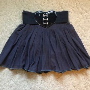 La Rok Heart Belted Skirt